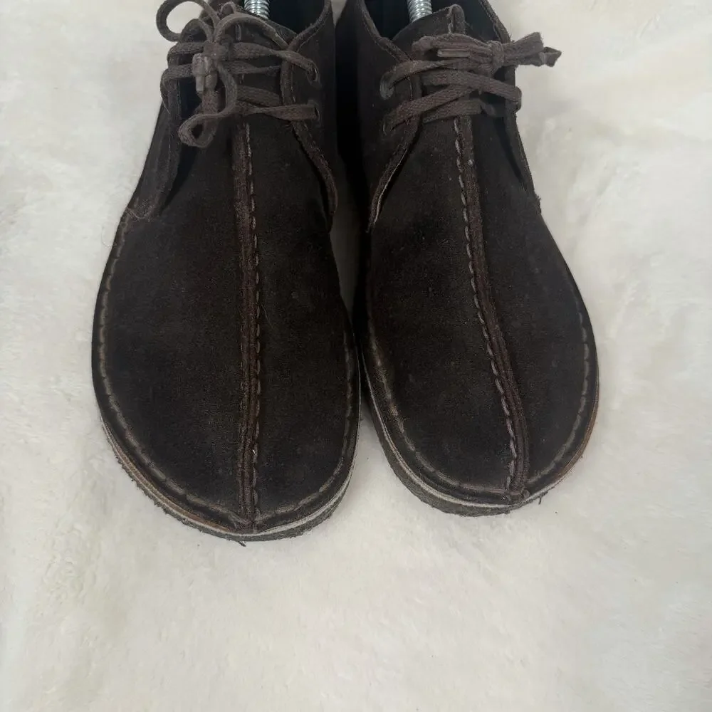 Clarks Originals Desert Trek Brown Suede Men’s Boots Shoes Moc Toe Crepe Sole 8